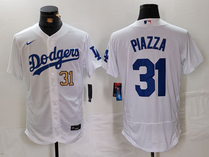 Men Los Angeles Dodgers #31 Piazza White Elite 2024 Nike MLB Jersey style 4->los angeles dodgers->MLB Jersey
